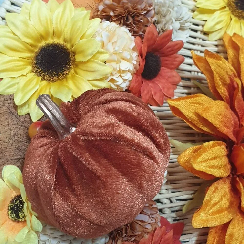 Sunflowers Fall Wreath GIVE THANKS Sign Thanksgiving Pumpkin Wall Door Hanger